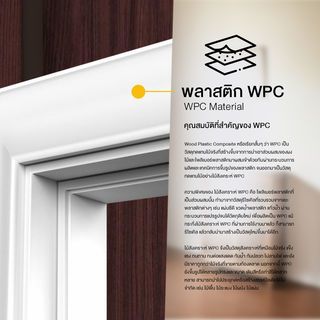 WELLINGTAN วงกบประตู WPC พร้อมซับวงกบ WPCDF-W2-04 80x200ซม. สีขาว