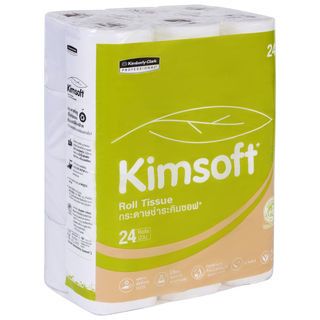 KIMSOFT กระดาษชำระม้วนเล็ก 2 ชั้น ขนาด 9.6 ซม.x17.6 ม. (24 ม้วน/แพ็ค)