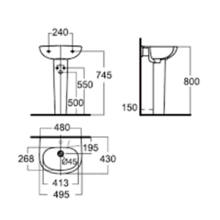 American Standard ขารองอ่างแบบตั้งพื้น รุ่น นิวโคดี้  0742-WT