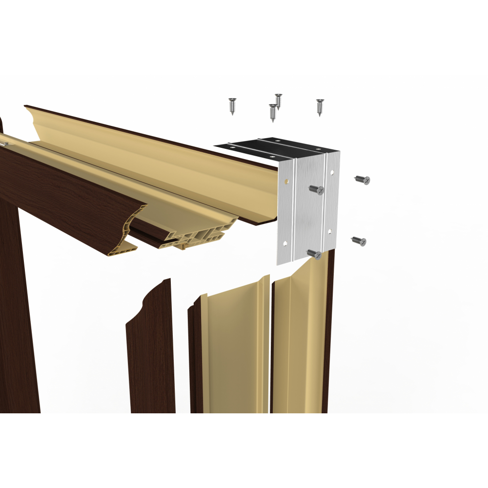 WELLINGTAN วงกบประตู WPC พร้อมซับวงกบ WPCDF-W2-01 80x200ซม. THAI TEAK