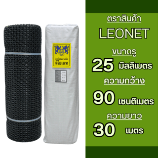 Leo Net ตาข่ายพลาสติก หกเหลี่ยม 25MM.90CMx30M. รุ่น#318  สีดำ