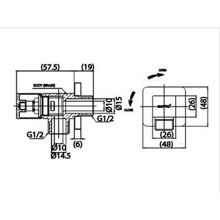 Cotto วาล์วเปิด-ปิดน้ำ รุ่น CT1700(HM) ขนาด