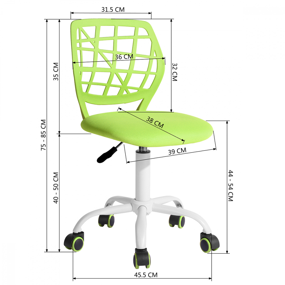 SMITH เก้าอี้สำนักงาน รุ่น CARNATION GREEN ขนาด 40x45x75-85 cm สีเขียว