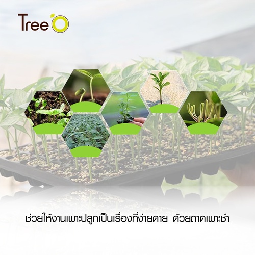 Tree’O ถาดเพาะชำ 50 หลุม รุ่นJN50  28x54x5 ซม. สีดำ