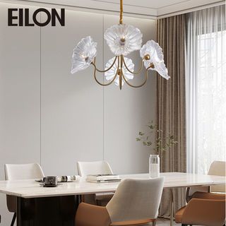 EILON โคมไฟเพดานคริสตัลทรงดอกไม้ LED 36W ขั้ว 6*E14 แสงคูลไวท์ รุ่น TYD037/6 GOLD