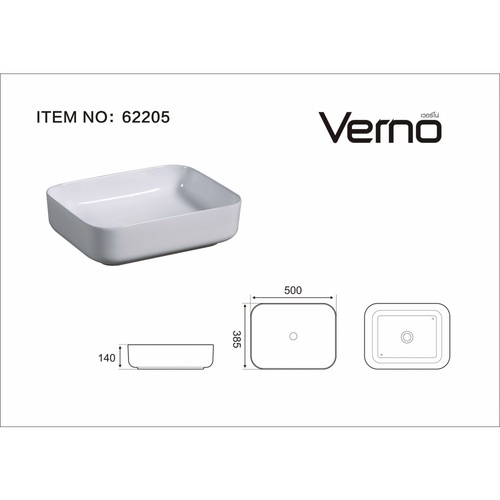 Verno อ่างล้างหน้าวางบนเคาน์เตอร์ก๊อกนอกอ่าง รุ่น โรม VN-62205