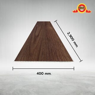 GREAT WOOD แผ่นตกแต่งผนังและฝ้าPVC GPPVC3.7-1 400*8*2900มม. สีวอลนัท