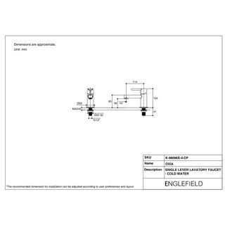 Englefield ก๊อกเดี่ยวอ่างล้างหน้าแบบก้านโยก  รุ่น โอเวีย K-98096X-4-CP