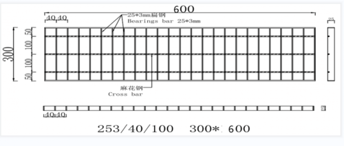 ปืนใหญ่ ตะแกรงรางน้ำชุบกัลวาไนซ์หนา3มม. ขนาด 30ซม.x60ซม.สีเงิน