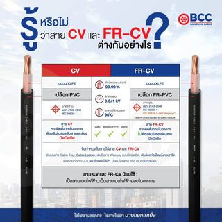 BCC สายไฟ kV CV 2x2.5 ตร.มม. 100 m. สีดำ