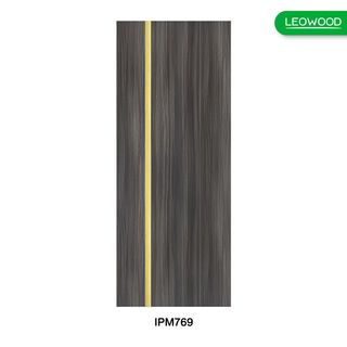 LEOWOOD ประตู iDoor Premium Metal Line เส้นกลาง/สีทอง 1 เส้น สี  90x200cm. CINELSinereo Oak