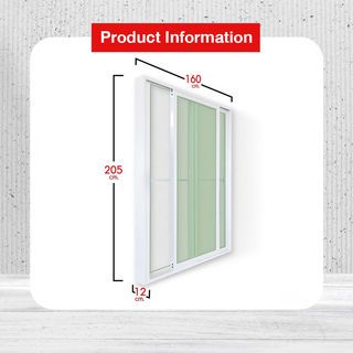 RAKANGTHONG ประตูบานเลื่อนอลูมิเนียม 160x205 cm. สีขาว