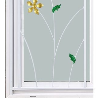 WINDOW ASIA (ECO 60-100) หน้าต่าง UPVC บานเลื่อน SS+เหล็กดัดลายผีเสื้อ (color) 120X110 ซม. สีขาว พร้อมมุ้ง