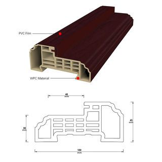 WELLINGTAN วงกบประตู WPC WPCDF-4-4 80x200ซม. THAI TEAK