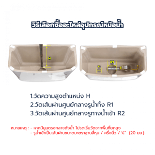 Verno ชุดอุปกรณ์หม้อน้ำสำหรับสุขภัณฑ์ชิ้นเดียว รุ่น VN-34101 กดบน 2 ระบบ ขนาดท่อ 2 นิ้ว สูง 20 ซม.