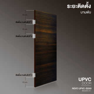 WELLINGTAN ประตูยูพีวีซี บานทึบ (เงา) UPVC-SD03 80x200ซม. TEAK