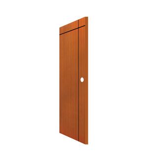 WELLINGTAN ประตูยูพีวีซีปิดผิวลามิเนต บานทึบเซาะร่องเส้นดำ REVO LWMNR002 80x200ซม. ORANGE TEAK (เจาะรูลูกบิด)