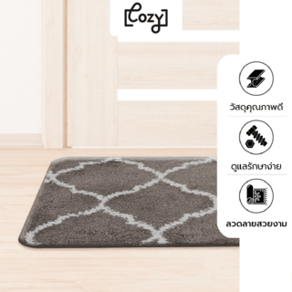 COZY พรมเช็ดเท้าขนนุ่ม รุ่น ORA02 ขนาด 40×60×1.5ซม. สีน้ำตาลเข้ม