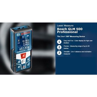 BOSCH เครื่องวัดระยะเลเซอร์ 50 เมตร รุ่น GLM 500