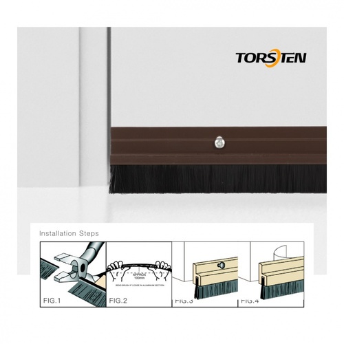 TORSTEN เส้นกันแมลงอะลูมิเนียม แถบขนแปรง รุ่น  KZT009-BN  80ซม. สีน้ำตาล