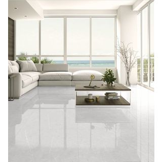 La Arezza กระเบื้องพอร์ซเลน 60x60 ซม. Marbla ออเดซเซ่  ไลท์ เกรย์ P6045 Polished Glazed Tile (4P) Random