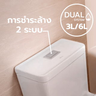 Verno สุขภัณฑ์ชิ้นเดียวแบบกดบน 2 ระบบ รุ่น โรม VN-8081