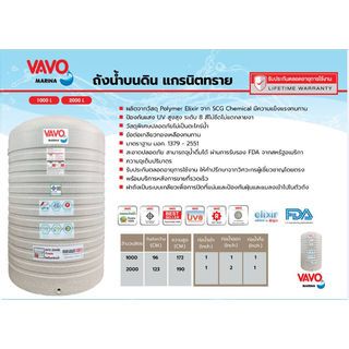 VAVO ถังเก็บน้ำบนดิน 1000L รุ่น MARINA สีแกรนิตสีเทา