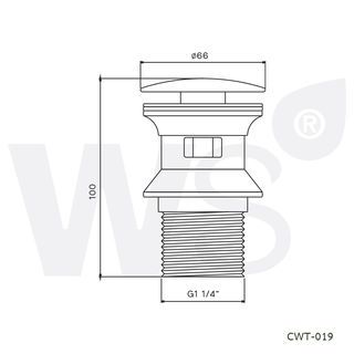 สะดืออ่างล้างหน้าสแตนเลส แบบป๊อปอัพ CWT-019