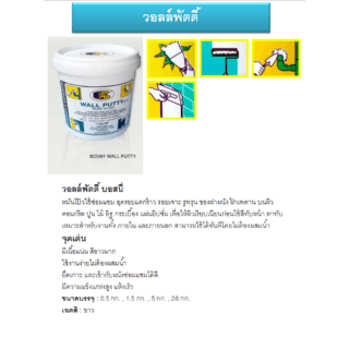 BOSNY เคมีโป้วผนังวอลล์พัตตี้ B-219      5 กก. สีขาว