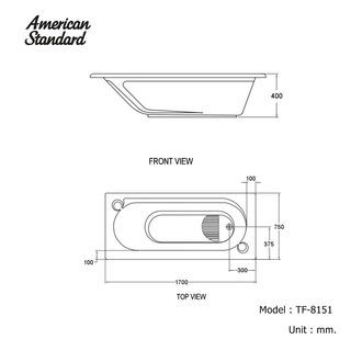 American Standard อ่างอาบน้ำแบบก่อ รุ่น Saturn-L TF-8151