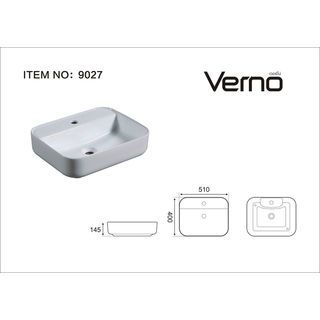 Verno อ่างล้างหน้าวางบนเคาน์เตอร์ก๊อกบนอ่าง รุ่น เวนิส 9027