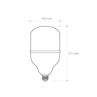 HI-TEK หลอด LED มวยไทย Series ทรง T ขั้วเกลียว E27 30W รุ่น HLLMT2730D แสงขาว