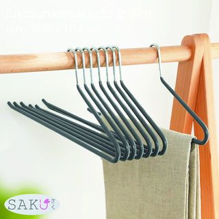 SAKU ไม้แขวนกางเกง  รุ่น VY01-GY  ขนาด 13x35xx0.3ซม. สีเทา แพ็ค 3 ชิ้น