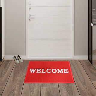 GRAFFE พรมเช็ดเท้าดักฝุ่น WELCOME รุ่น KIRA-RE ขนาด 60x80x1.2 ซม. สีแดง