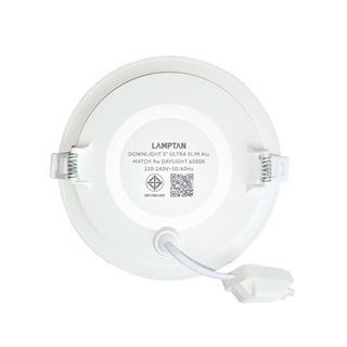 LAMPTAN โคมดาวน์ไลท์ LED แบบฝังหน้ากลม 5นิ้ว 9W ขอบขาว รุ่นอัลตร้าสลิม อลูมิเนียม แสงเดย์ไลท์