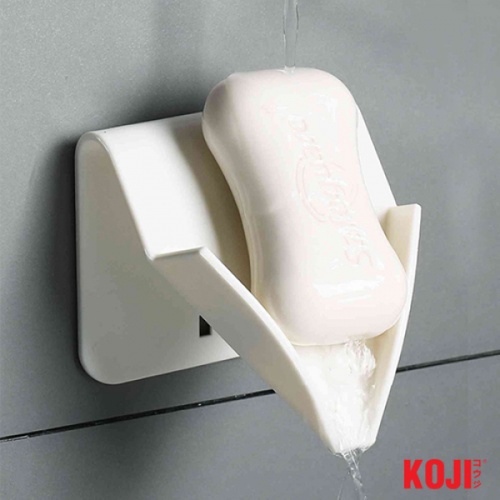 KOJI DIY ถาดวางสบู่ 1 ก้อน ติดผนัง รุ่น 2CQS007 ขนาด 9x9.5x9.5 cm. สีขาว