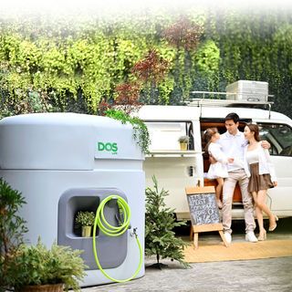 DOS ถังเก็บน้ำบนดินสีเรียบ ทรงสีเหลี่ยม พร้อมปั๊มน้ำ CMB3-37PM1 ขนาด 1500L รุ่น Water Pac Pro สี Cloudy Gray