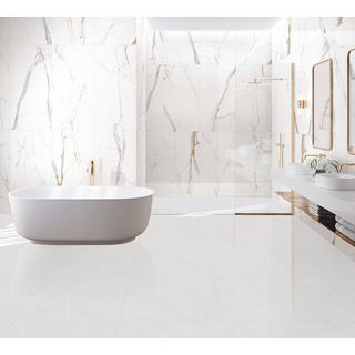 La Arezza กระเบื้องพอร์ซเลน 60x60 ซม. Marbla ออเดซเซ่  ไลท์ เกรย์ P6045 Polished Glazed Tile (4P) Random