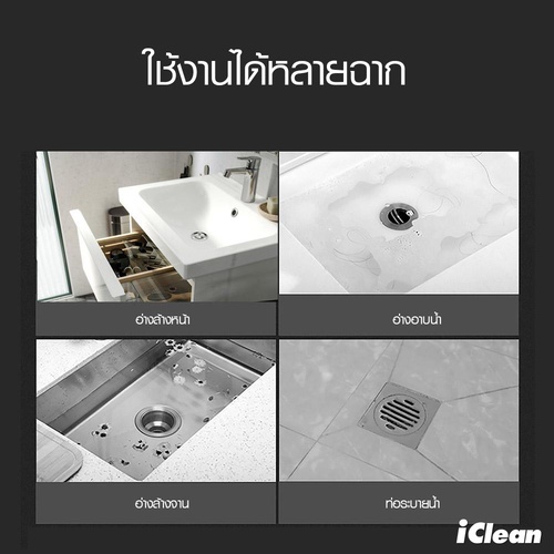 ICLEAN ปั๊มอ่างล้างหน้า PVC ขนาด 11xL11x18 ซม. รุ่น M8018 สีน้ำเงิน