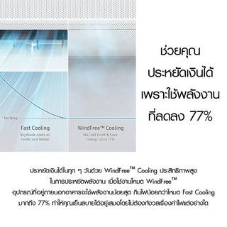 SAMSUNG เครื่องปรับอากาศ WindFree Premium Plus 12000BTU AR13AYAAAWKNST สีขาว