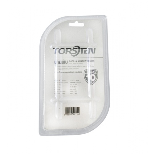 TORSTEN บานพับเหล็ก 4”x3”x2มม. 4BBSN (แกนเล็ก-หัวตัด) รุ่น SHF-T—2SN แพ็ค 2 สีซาติน