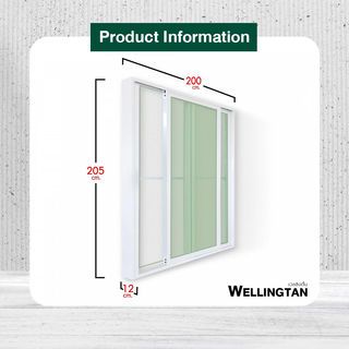 WELLINGTAN ประตูอะลูมิเนียม บานเลื่อน SS 200x205ซม. สีขาว พร้อมมุ้ง