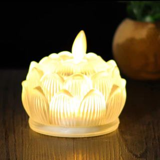 COZY เทียน LED ดอกบัวแก้ว แถมถ่าน AA รุ่น DFZT-L705-WH ขนาด 8.7x8.7x8 cm. สีขาว