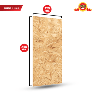 GREATWOOD ไม้อัด OSB ทนชื้น (Melamine) #9 120x240ซม.