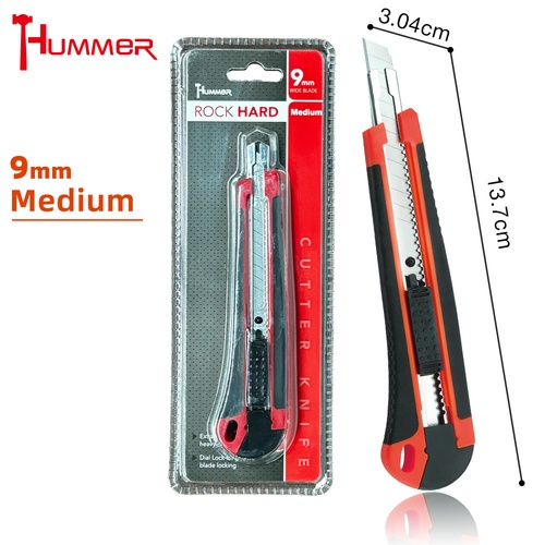 HUMMER คัตเตอร์ ขนาด 9มิล Medium รุ่น MWG-206 (ABS+TPR)