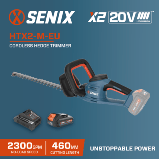 SENIX เครื่องเล็มพุ่มไม้ไร้สายพร้อมแบตเตอรี่ 20V