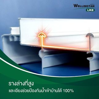 WELLINGTAN (LIKE) ประตูอะลูมิเนียม บานสวิงเดี่ยว กระจกเขียวใส W-AL/007 BR 100x205ซม. สีชา