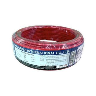 Global Cable สายไฟ THW 1x6 ตร.มม. 30 m. สีแดง