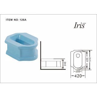 Iris นั่งยองฐานสูง รุ่น มอร์แกน  IR-126A สีฟ้า