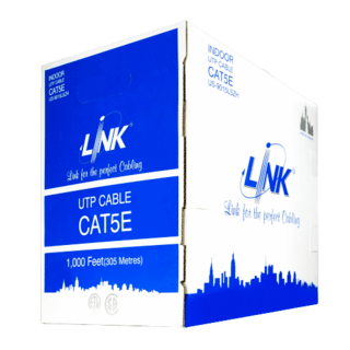 LINK สายแลน CAT5E UTP  Enhanced CABLE รุ่น US-9015LSZH 305เมตร สีขาว